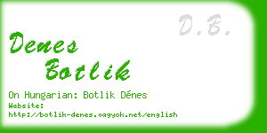 denes botlik business card